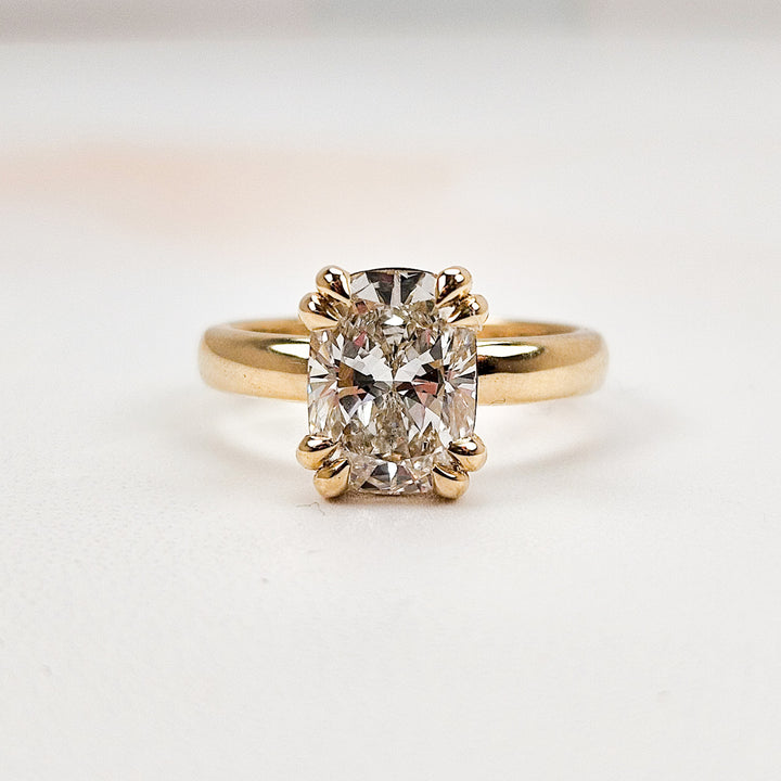 Large Elongated Cushion Cut Solitaire Moissanite Ring