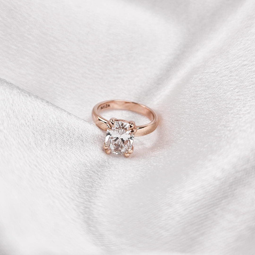 Large Elongated Cushion Cut Solitaire Moissanite Ring