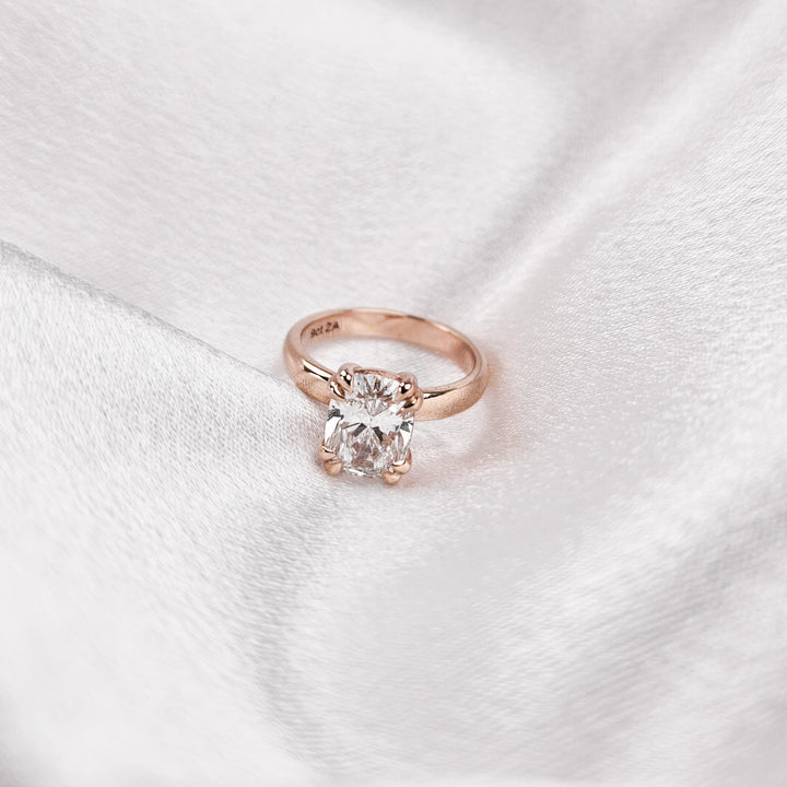 Large Elongated Cushion Cut Solitaire Moissanite Ring