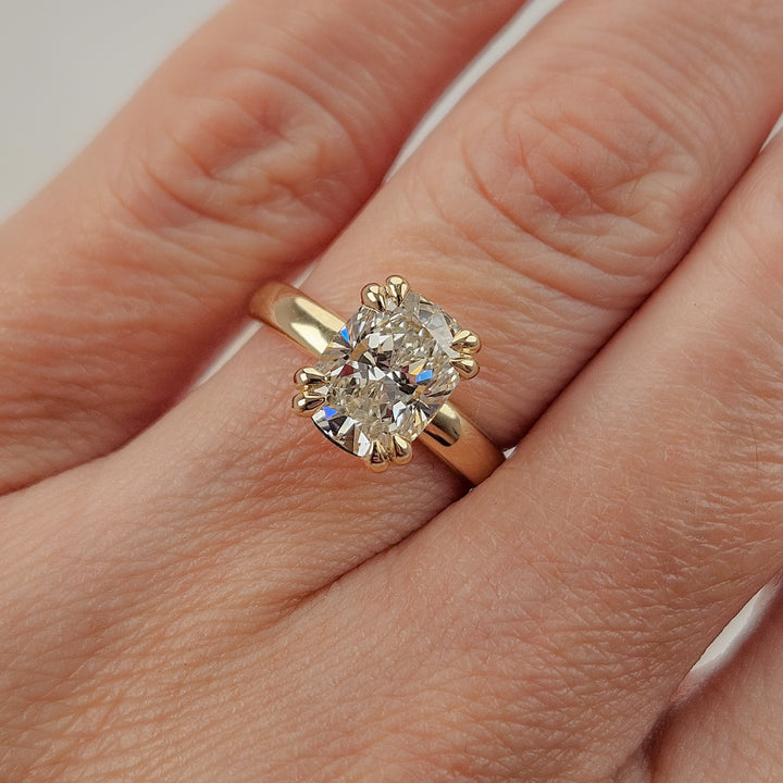 Large Elongated Cushion Cut Solitaire Moissanite Ring
