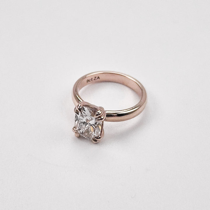 Large Elongated Cushion Cut Solitaire Moissanite Ring