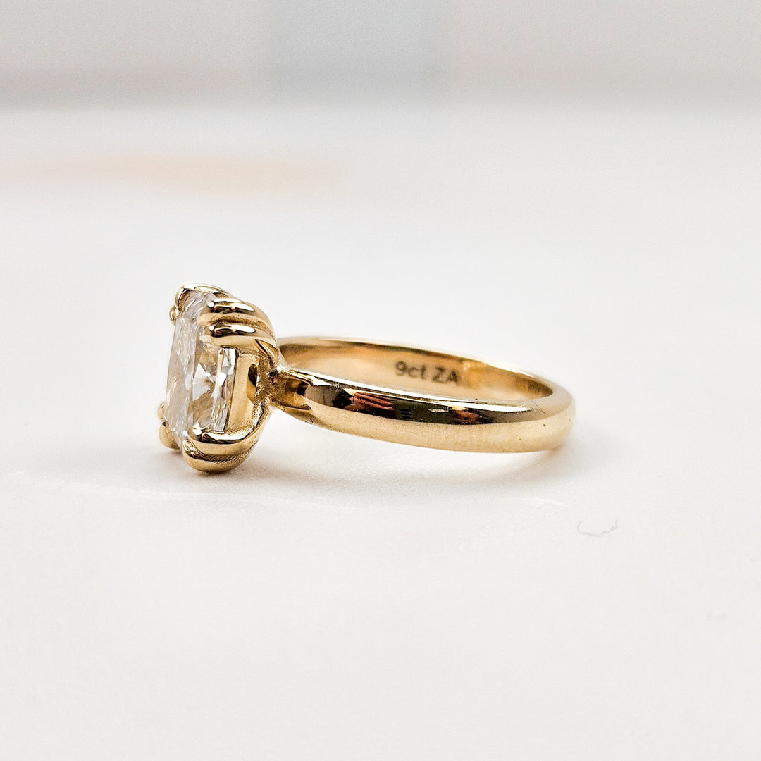 Large Elongated Cushion Cut Solitaire Moissanite Ring