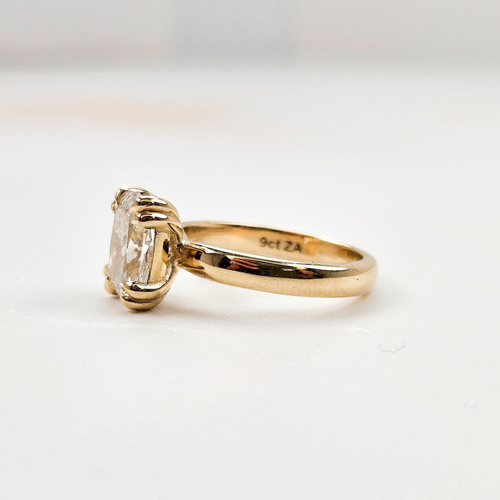 Large Elongated Cushion Cut Solitaire Moissanite Ring