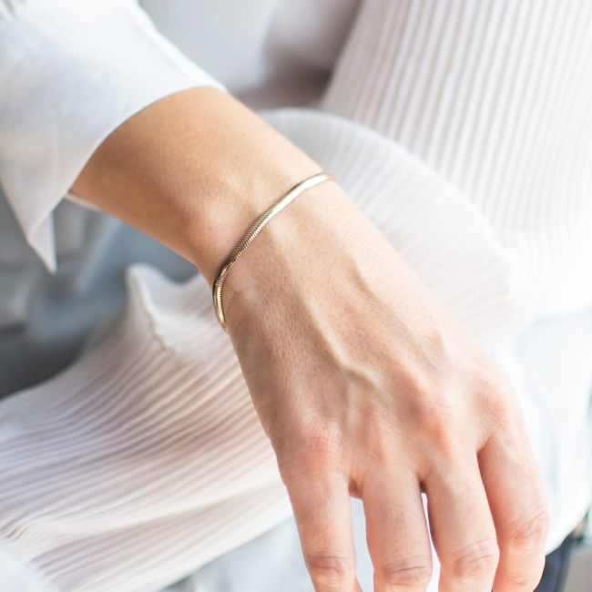 Snake Chain Bracelet in Sterling Silver