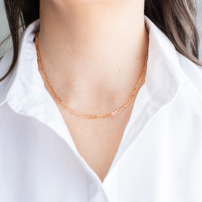 Gold Paperclip Chain Necklace