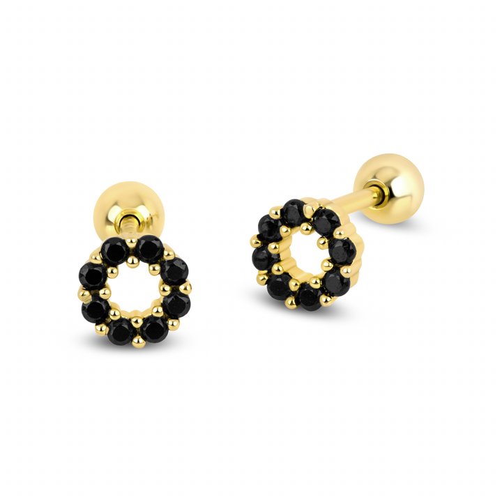 Black Donut Screw Ball Stud