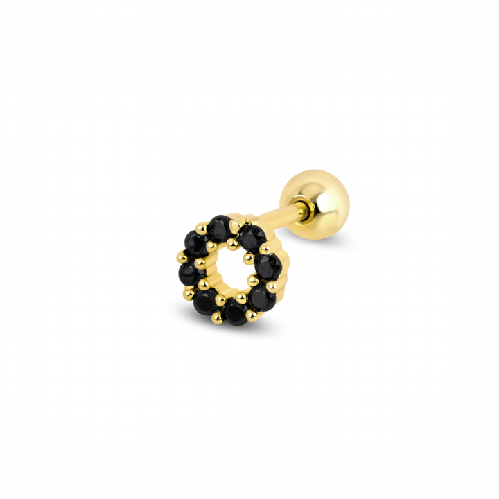 Black Donut Screw Ball Stud