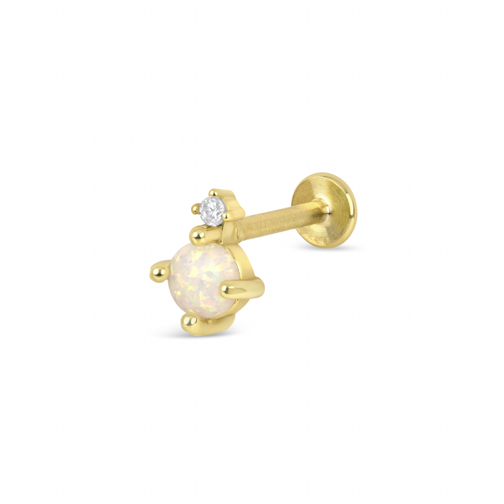 Opal Diamante Drop Flatback Stud