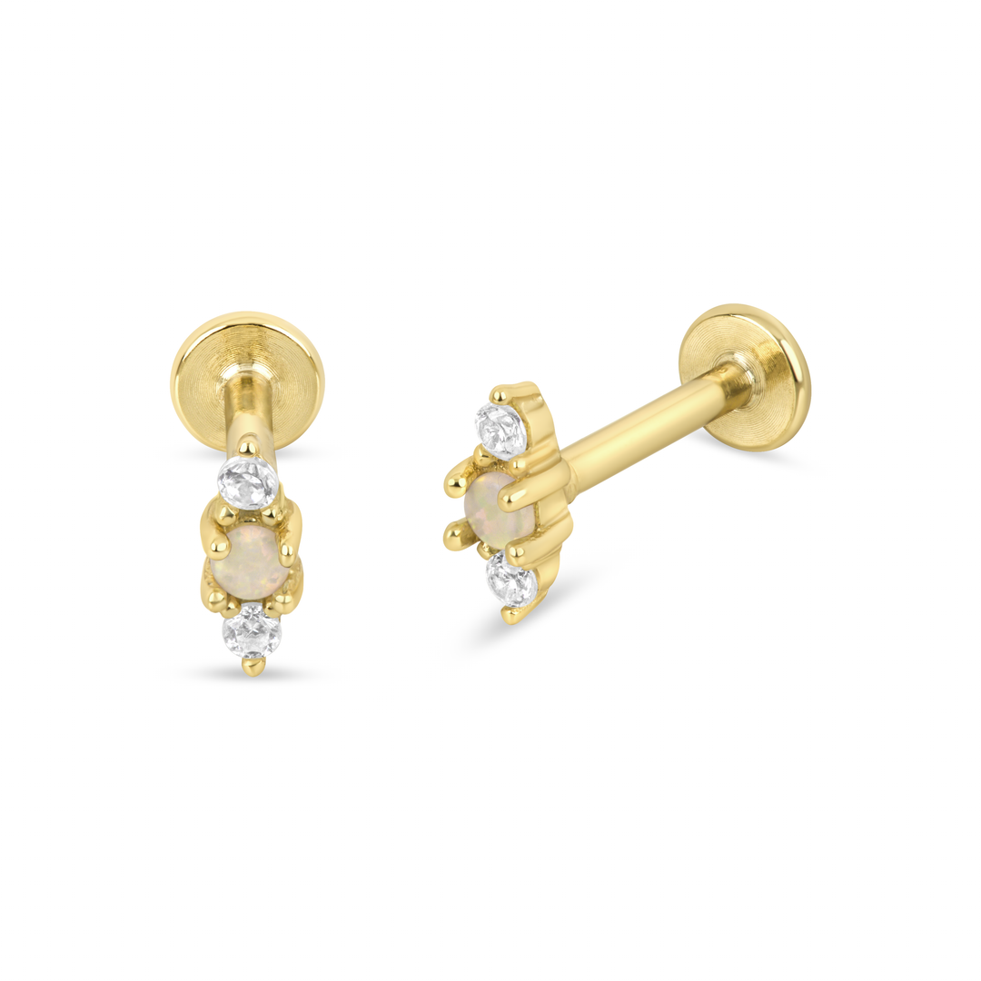 Opal Diamante Flatback Stud