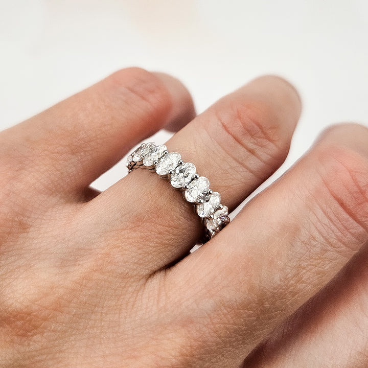 Classic Oval Moissanite Full Eternity Band