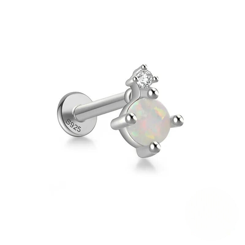 Opal Diamante Drop Flatback Stud