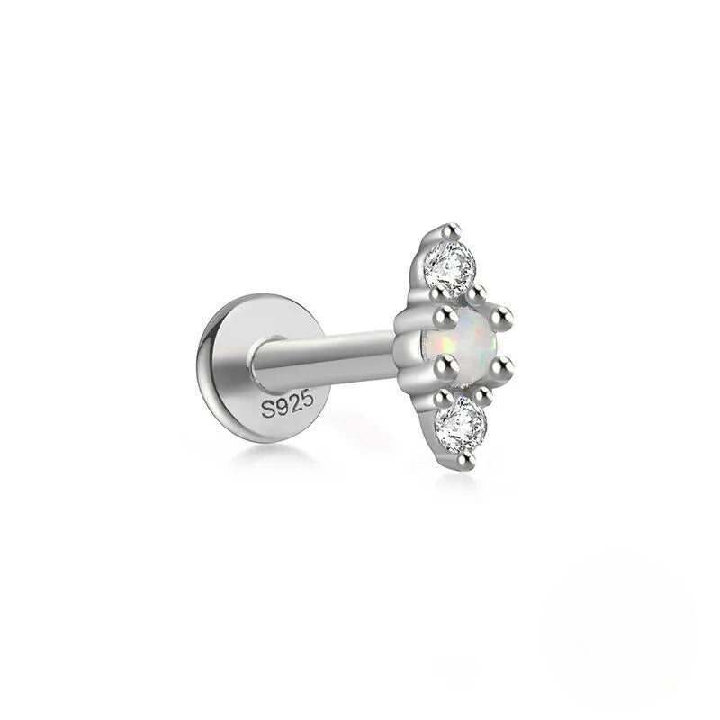 Opal Diamante Flatback Stud