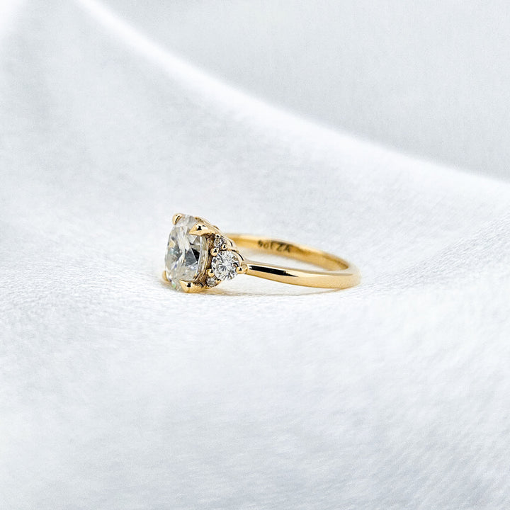 Oval and Round Cluster Moissanite Ring