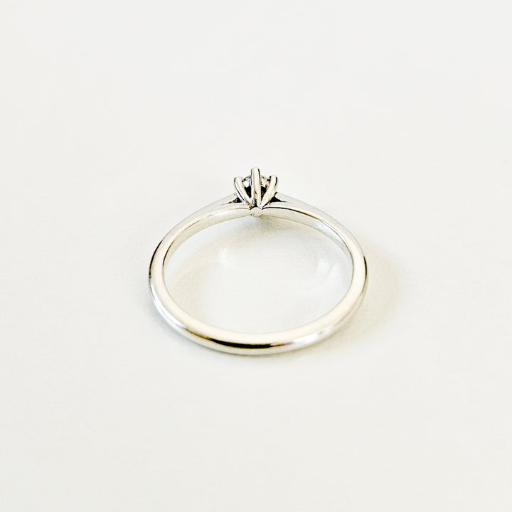 Petite Round Solitaire Moissanite Ring