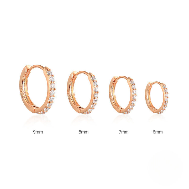 Rose Gold Micropavé Huggies (6mm)