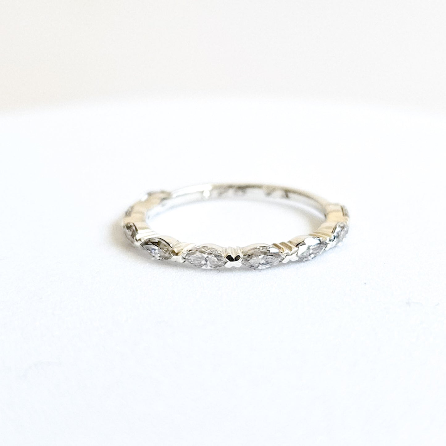 Half Eternity Marquise Moissanite Ring