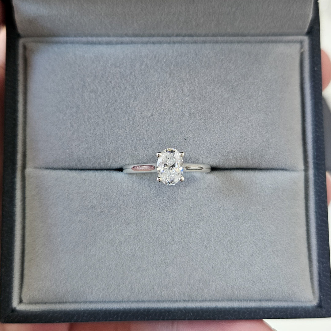 Minimalist Oval Cut Solitaire Moissanite Ring