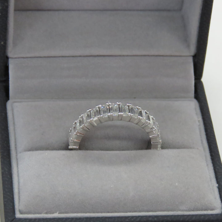 Emerald Cut Moissanite Half Eternity Ring