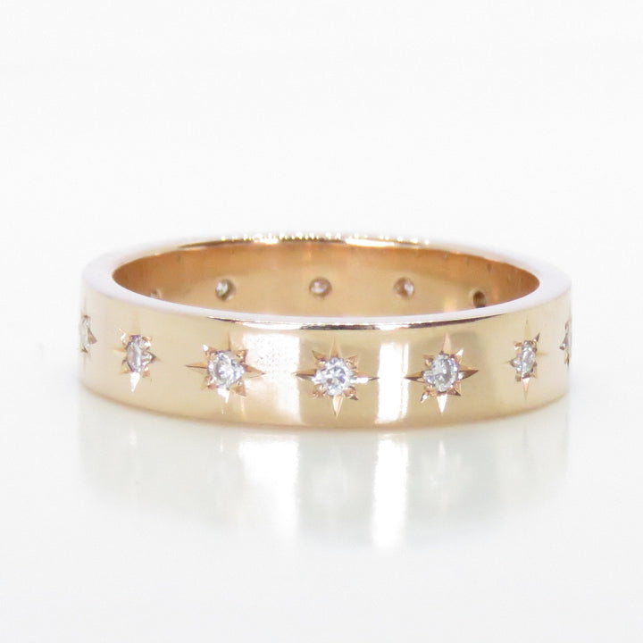 Flush Moissanite Star Band