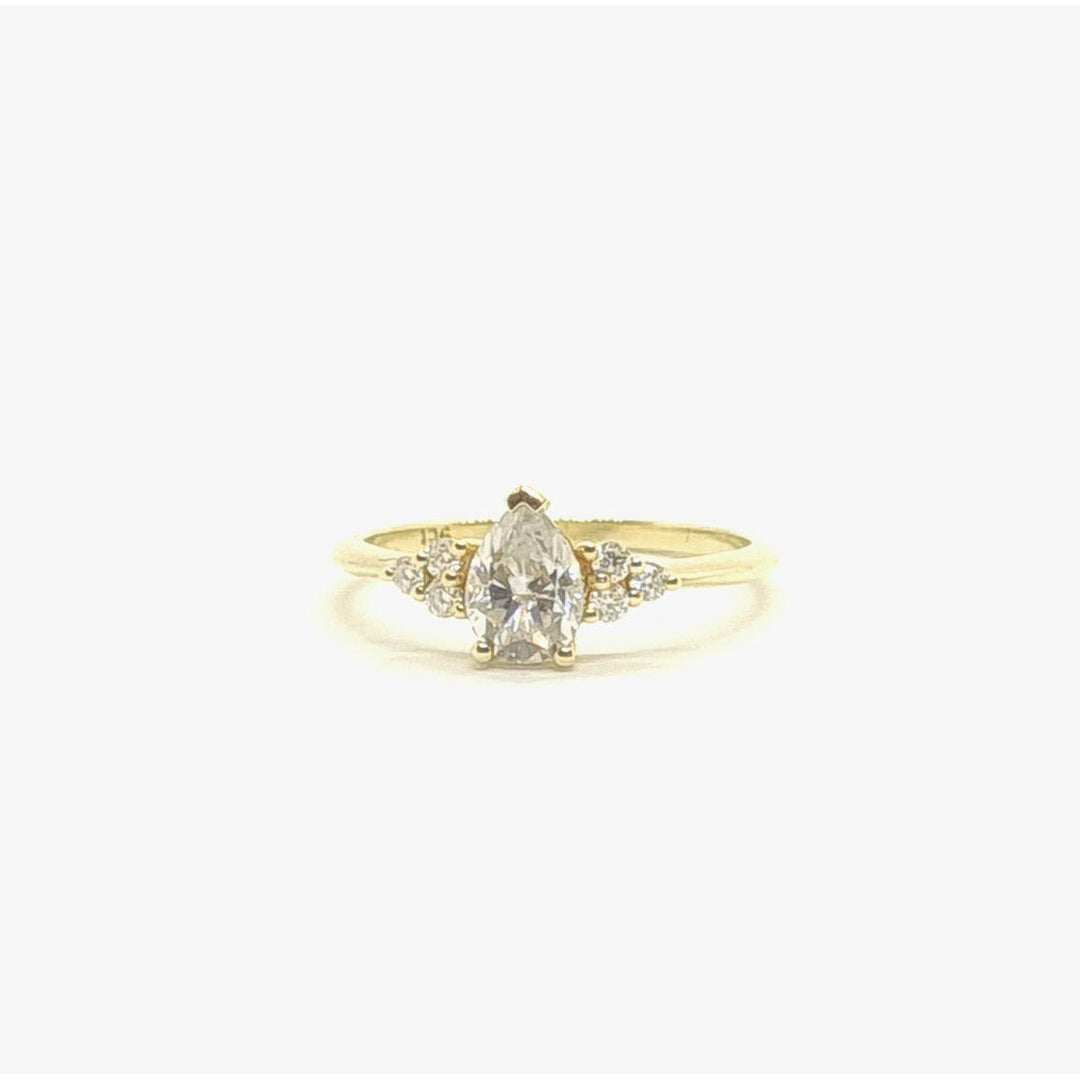 Pear Cluster Moissanite Ring