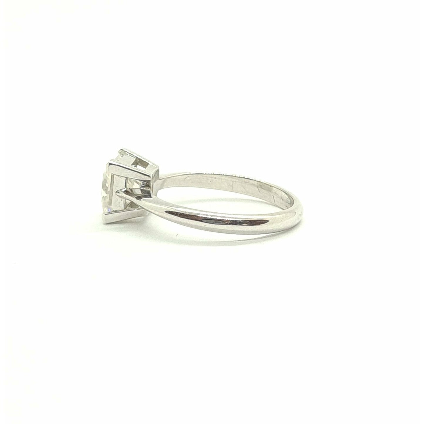 Princess cut moissanite solitaire engagement ring in white gold