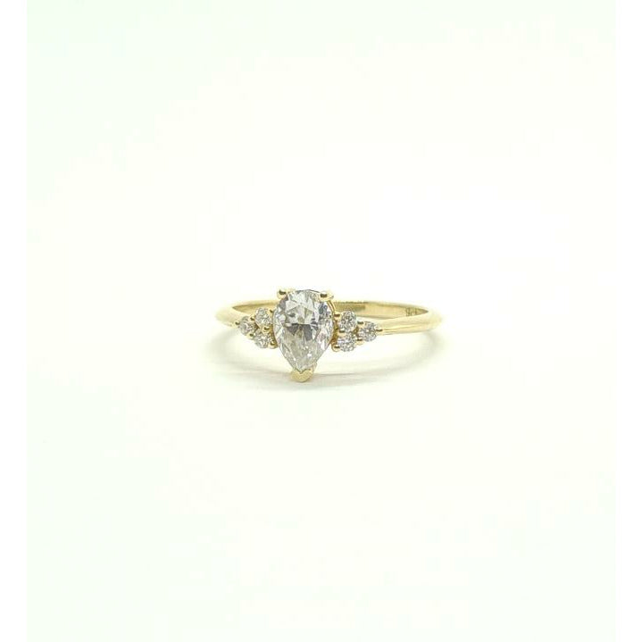 Pear Cluster Moissanite Ring