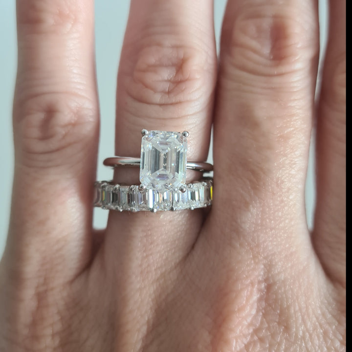 Ursa emerald cut moissanite engagement ring