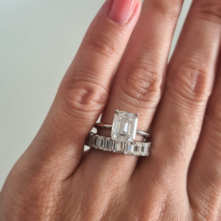 Ursa emerald cut moissanite engagement ring