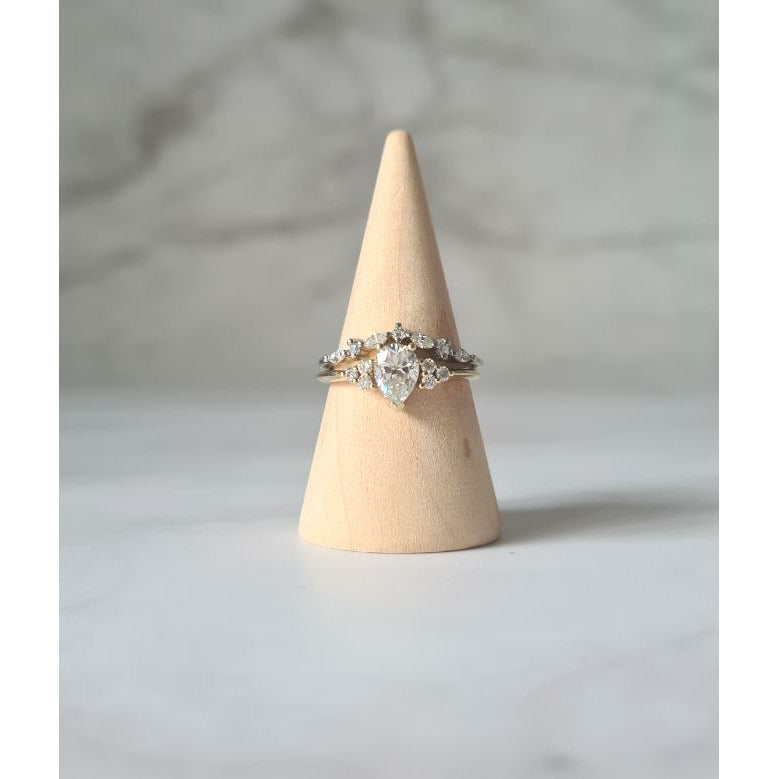 Pear Cluster Moissanite Ring