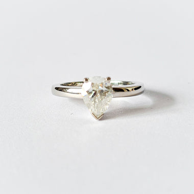Solitaire Pear Moissanite Ring