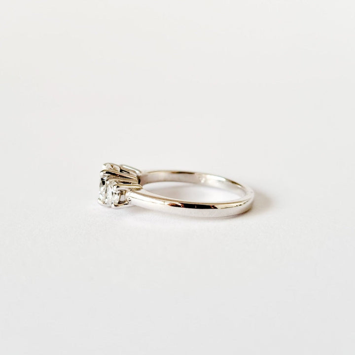 Three Stone Round Moissanite Ring