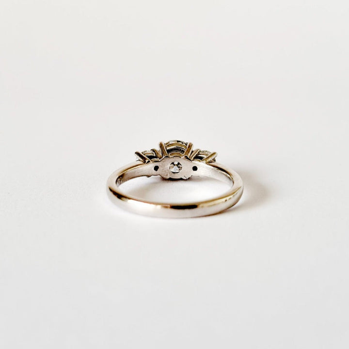 Three Stone Round Moissanite Ring