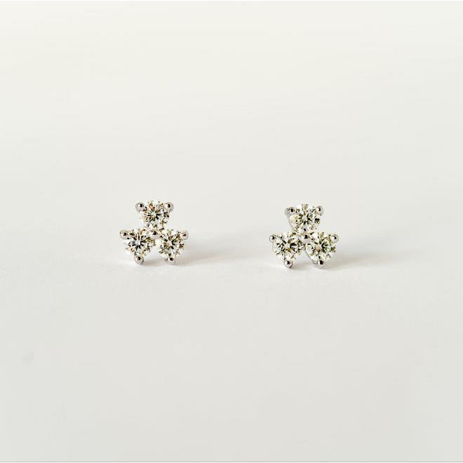 Moissanite Clover Studs