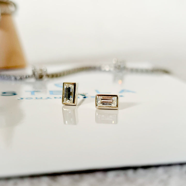 Baguette Moissanite Studs