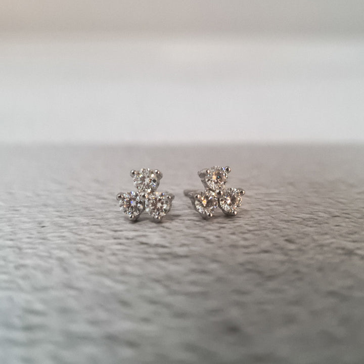 Moissanite Clover Studs