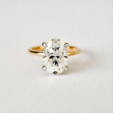 Large Solitaire Oval Moissanite Ring