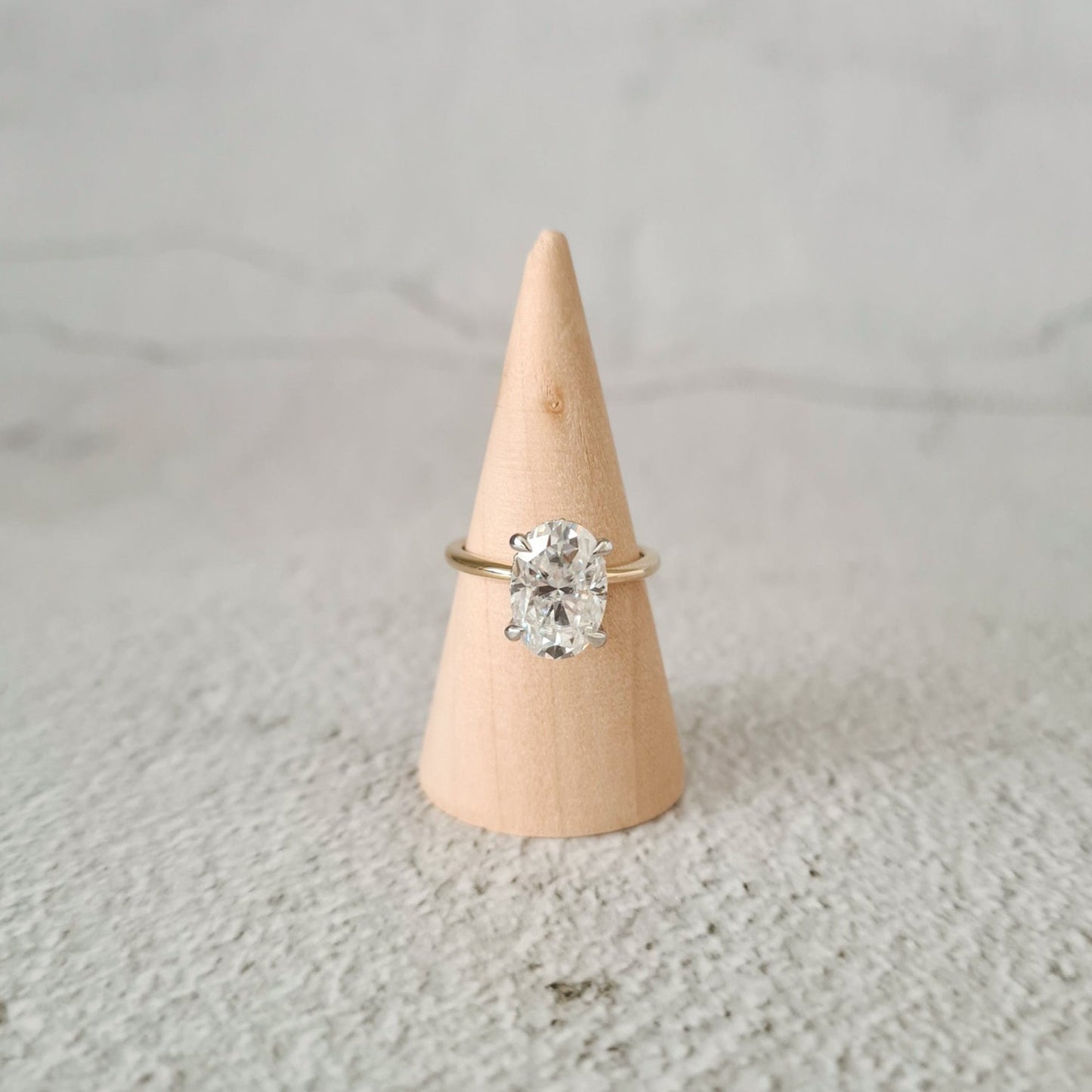 Large Solitaire Oval Moissanite Ring