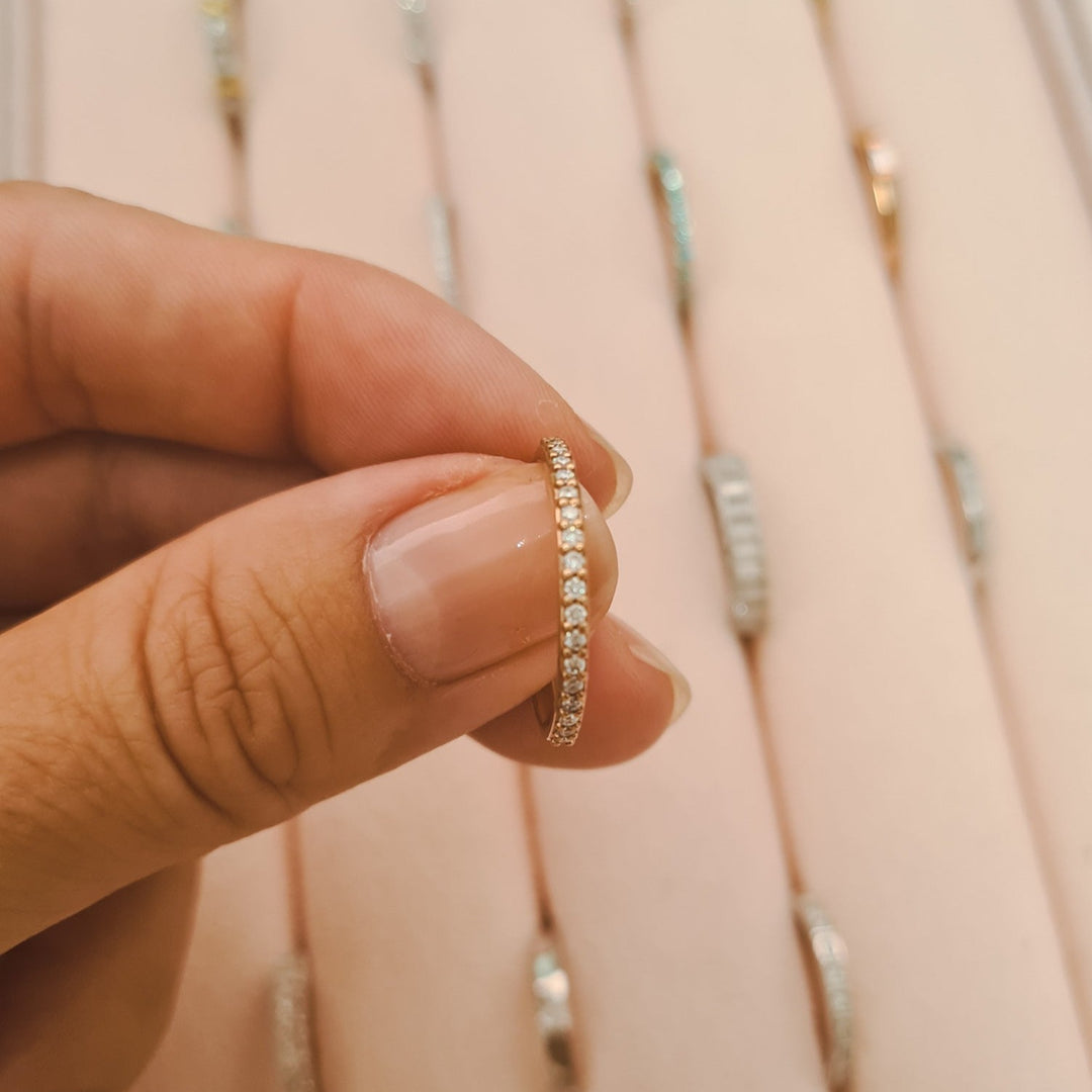 Micropavé Half Eternity Band