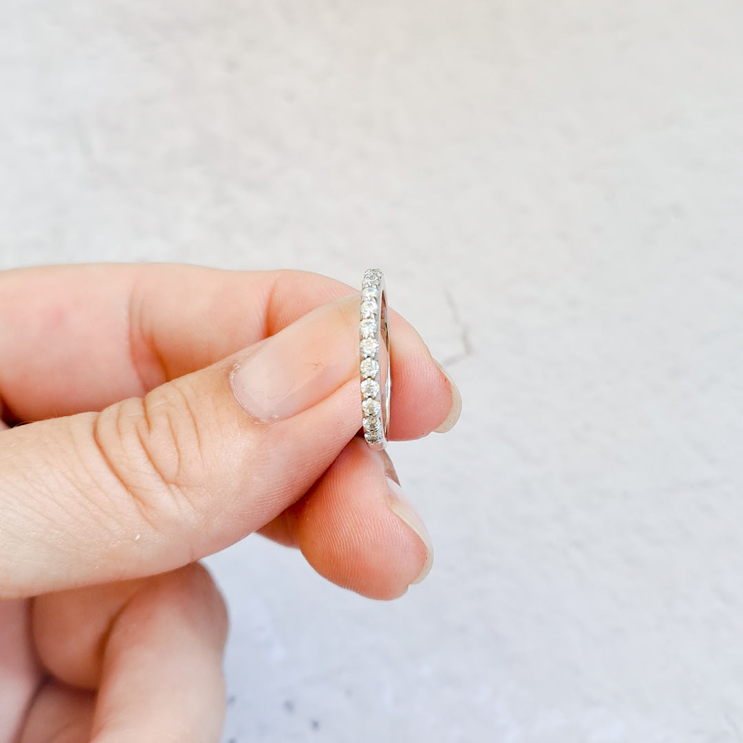 Pavé Moissanite Half Eternity Band