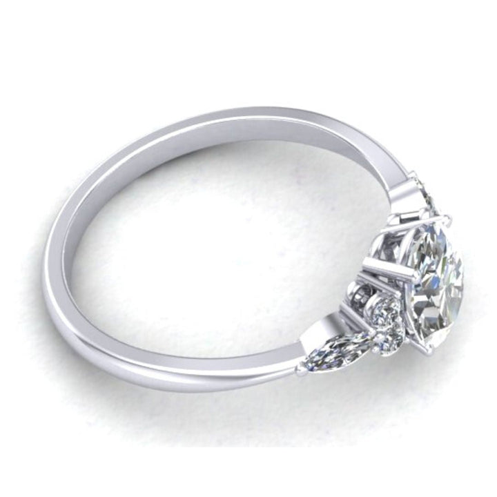 Large Oval Moissanite Cluster Ring