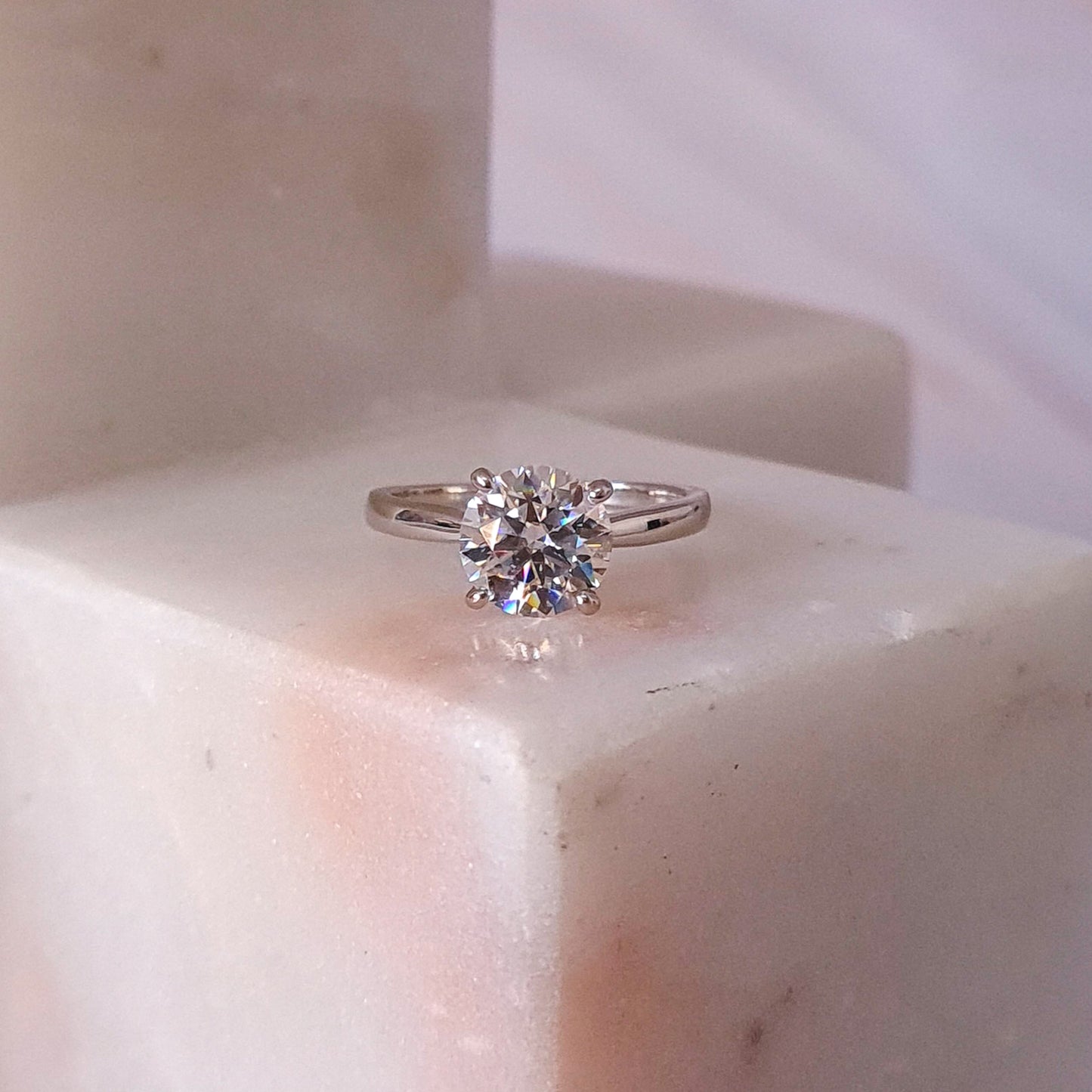 Classic Round Solitaire Moissanite Ring