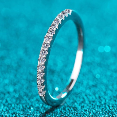 Petite Micropavé Half Eternity Moissanite Band