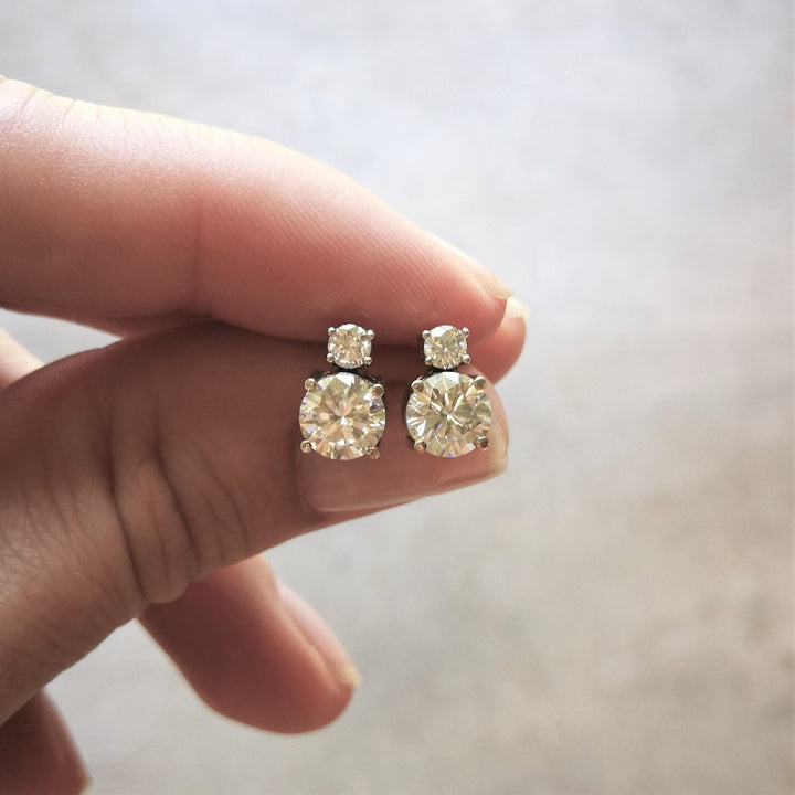 Moissanite Double Studs