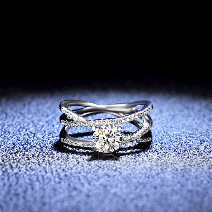 Round Micropavé Multi-band Moissanite Ring