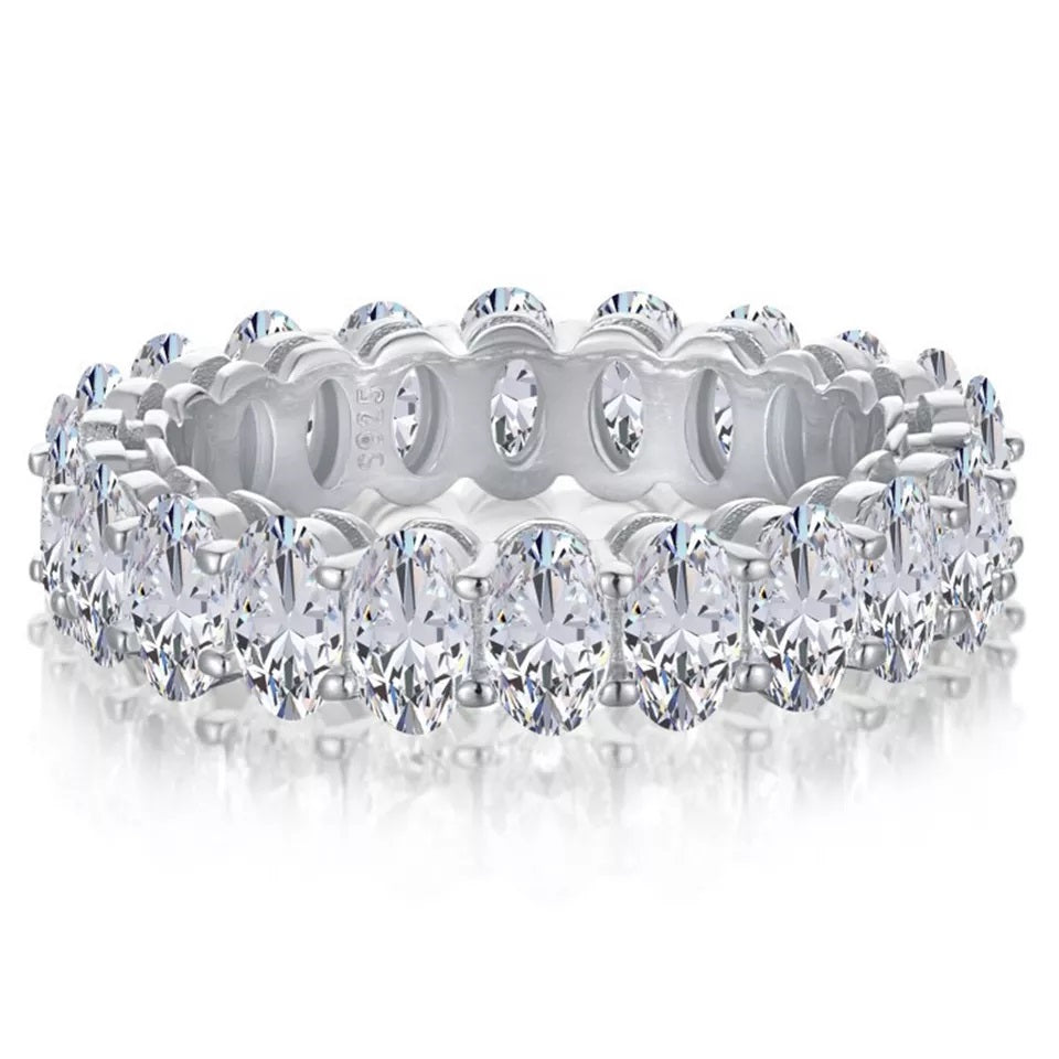 Classic Oval Moissanite Full Eternity Band