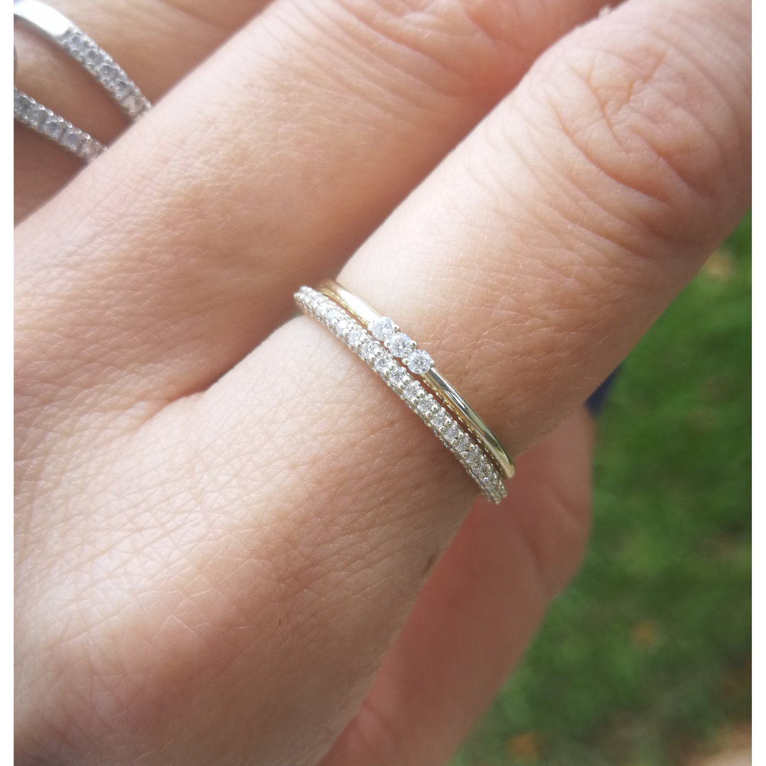 Mini Pavé Moissanite Stack Ring