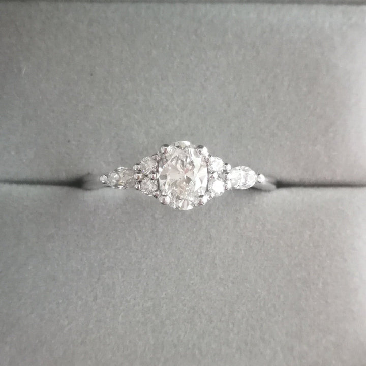 Midi Oval Moissanite Cluster Ring