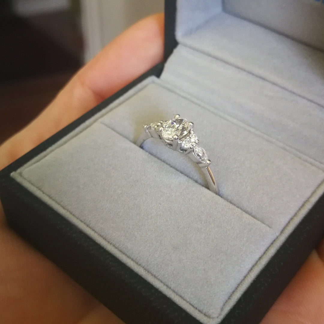Midi Oval Moissanite Cluster Ring