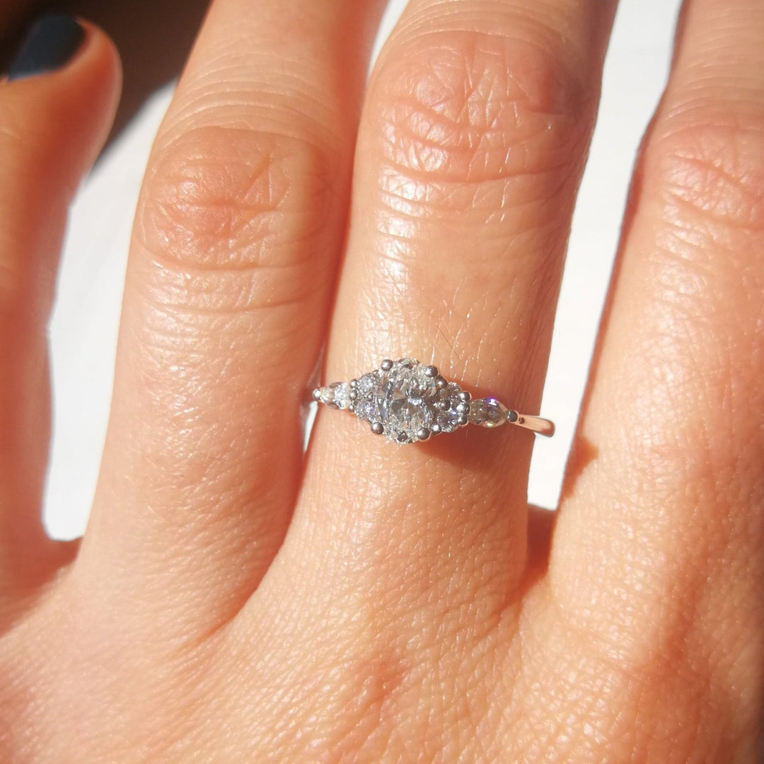 Midi Oval Moissanite Cluster Ring