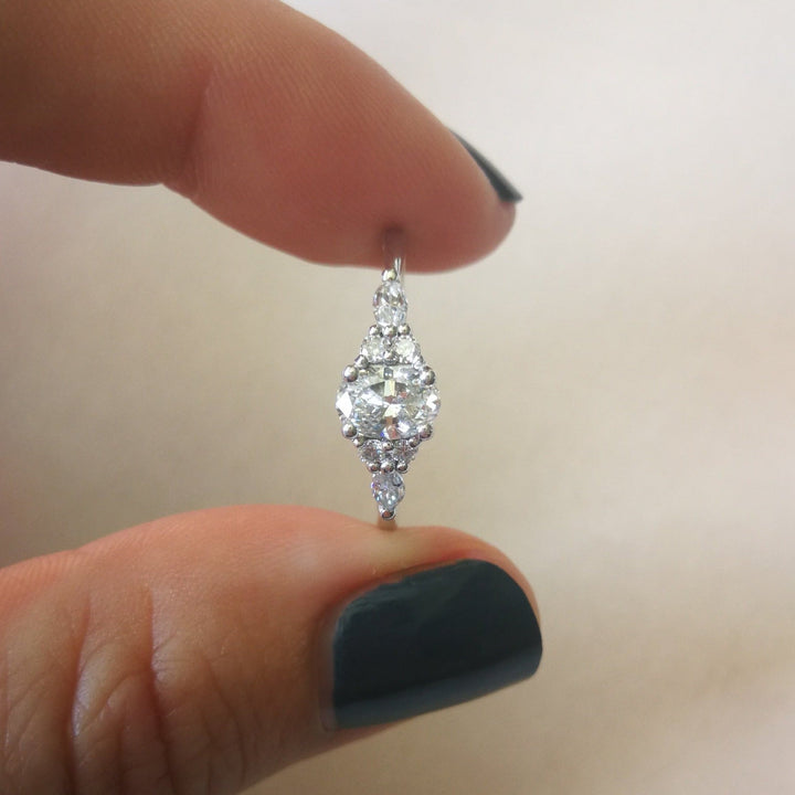 Midi Oval Moissanite Cluster Ring